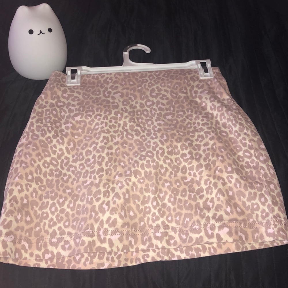 COPY - Tan and pink cheetah print skirt